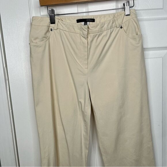 Sz 12 (44 EUR) Les Copains Off white & Floral Cuffed Pants $328 MSRP - Picture 6 of 15